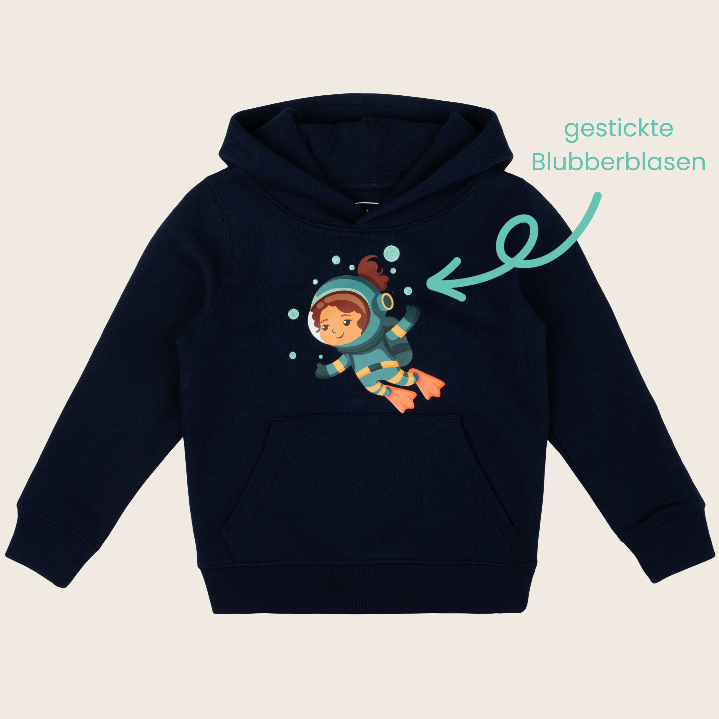 Who said Hoodie Geheimnisvolle Expedition ins Meer mit Stick und Print